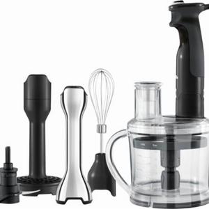 Breville - The All-in-One™ 15-Speed Hand Blender - Stainless Steal/Black Power/Clear