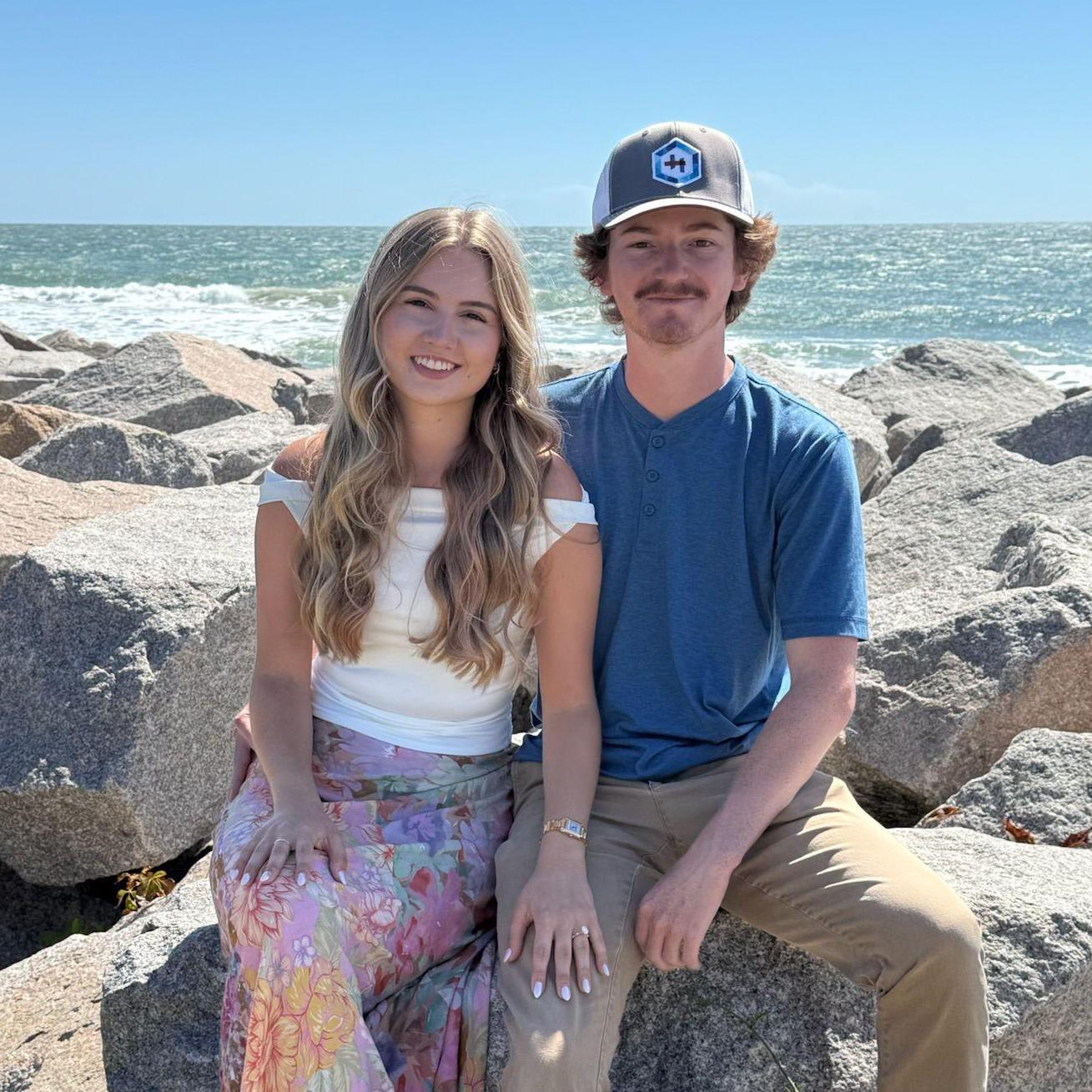 Celebrating our engagement with Breanna's family