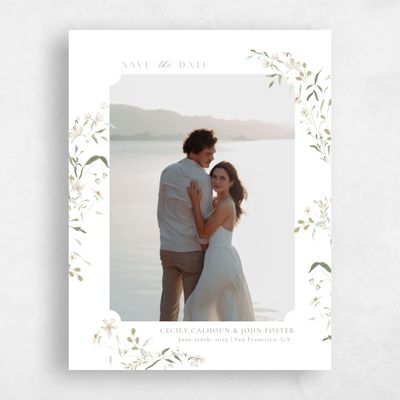 White Wedding Save the Date - Tansy Photo