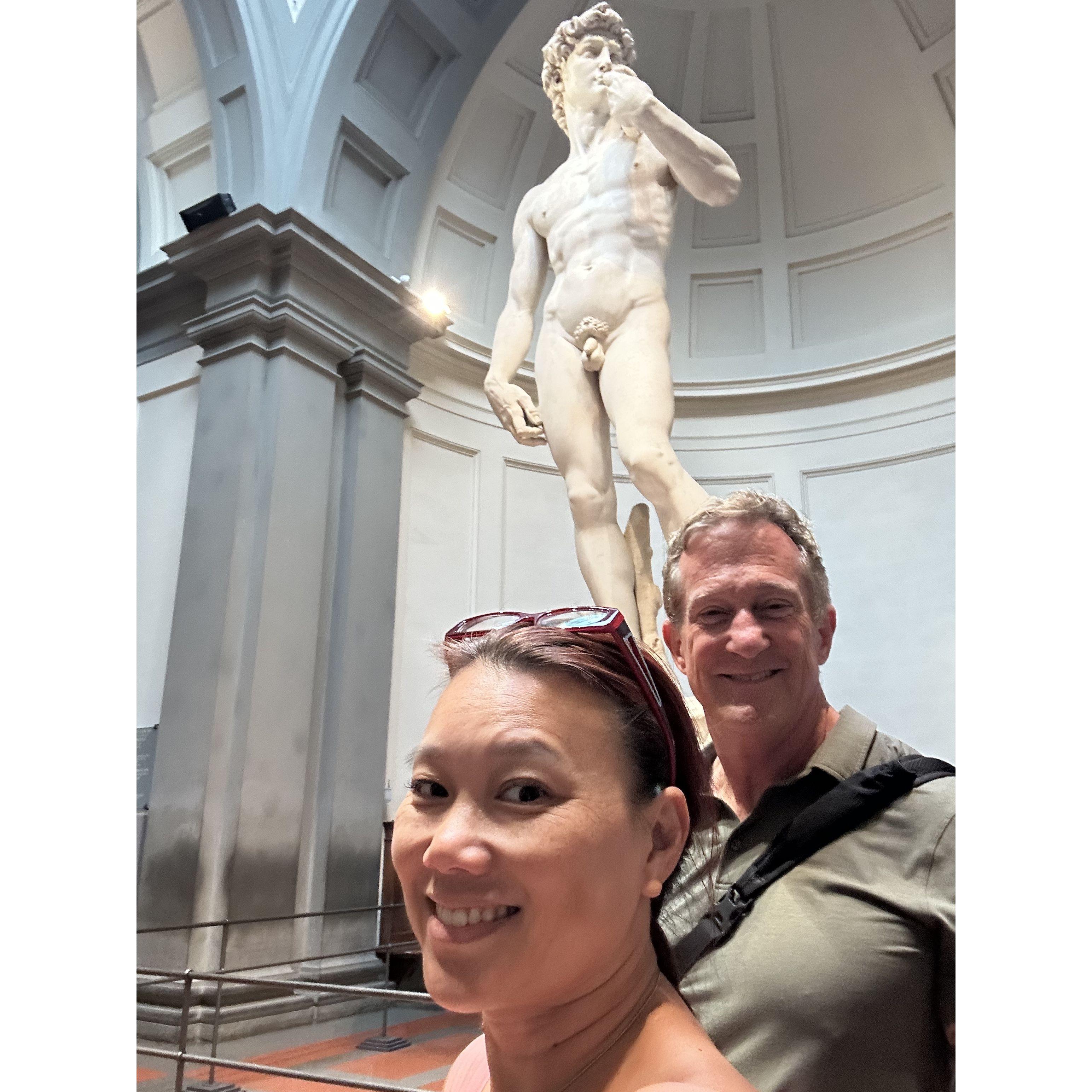 At the Accademia in Florence -- first time Milton saw Michaelangelo's David