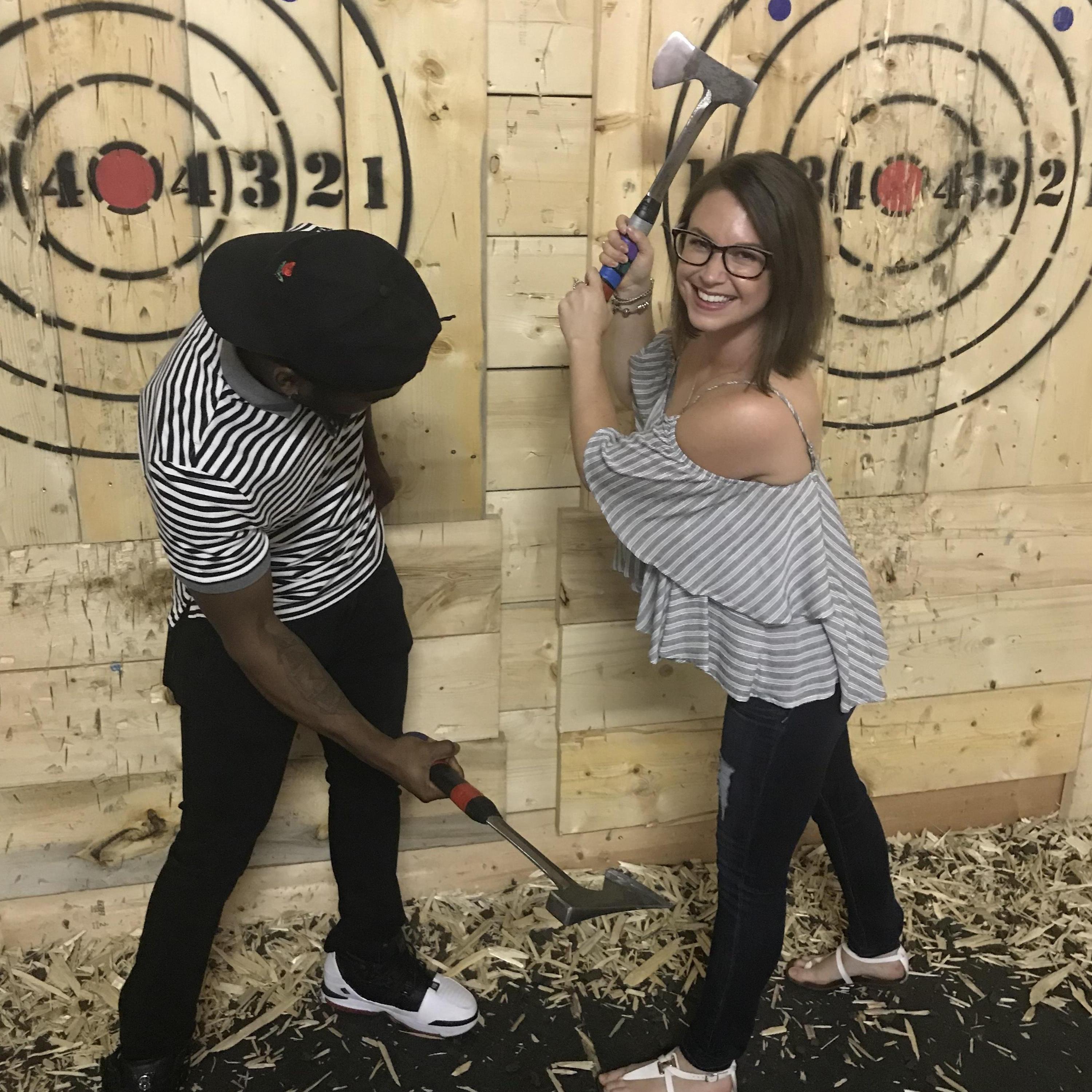 Date night - axe throwing! We love to try new things.
