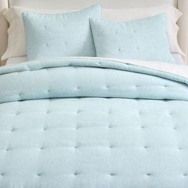 KING Belgian Flax Linen Comforter - Sea Breeze