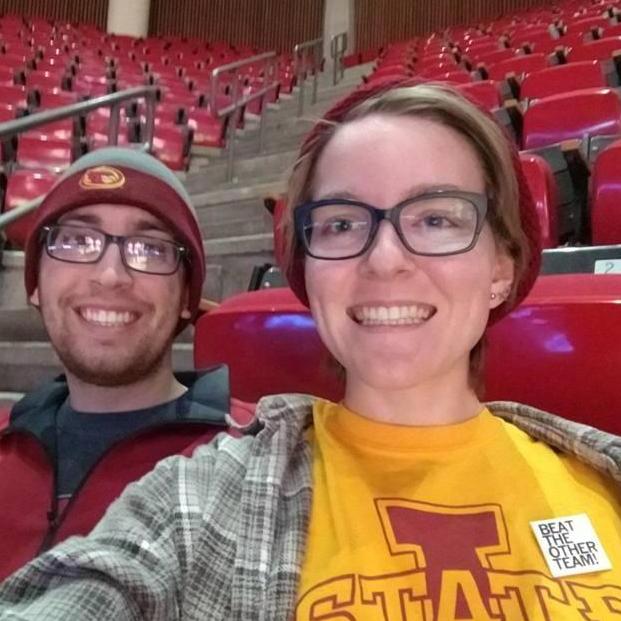 Shelby also visited Iowa a few times during their long distance part of the relationship. Eric accepts Shelby's sports knowledge, "beat the other team!".