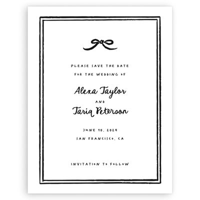 White Wedding Digital Save the Date - Emelia Portrait