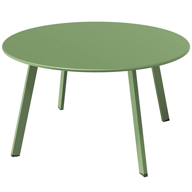 Grand patio Round Steel Patio Coffee Table, Weather Resistant Outdoor Large Side Table, Sage Green