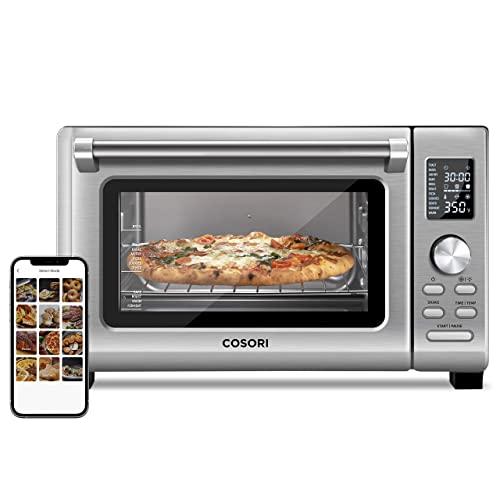 COSORI Air Fryer Toaster Oven Combo, 11-in-1 Countertop Dehydrator for Chicken, Pizza and Cookies, 30 Recipes & 4 Accessories Included, Work with Alexa, 25L, Silver