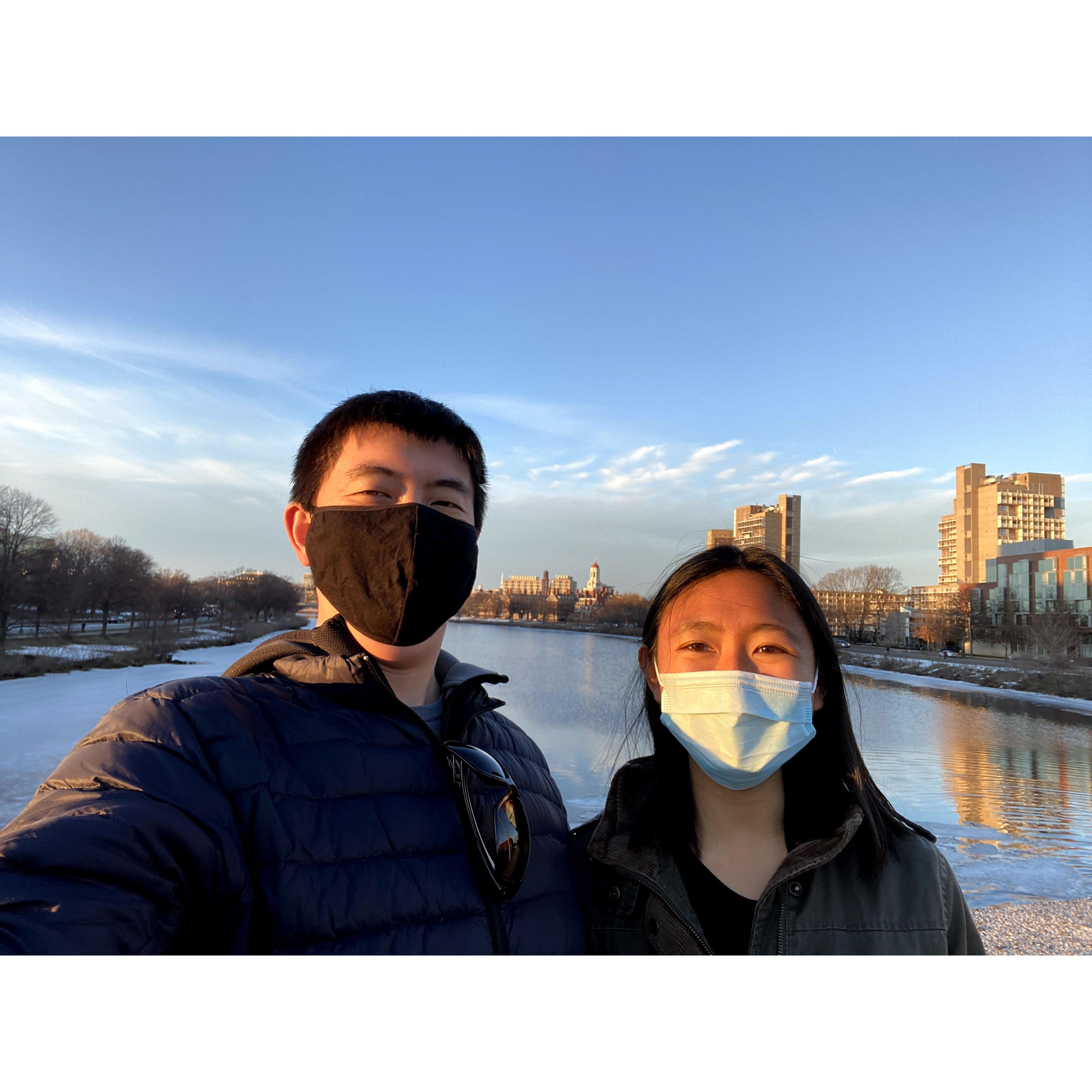 Breaking quarantine to hang out on the Charles