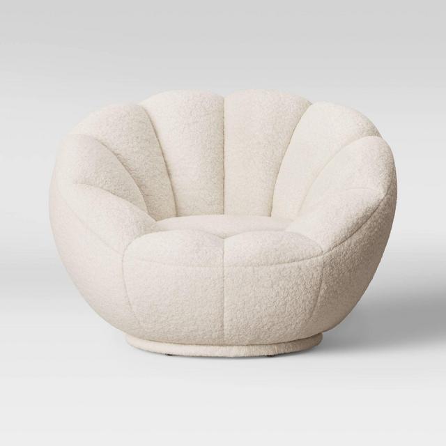 Low-Profile Swivel Tulip Chair White Sherpa - Room Essentials™