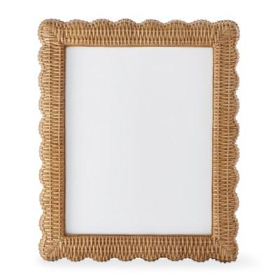 AERIN Wicker Scalloped Gallery Frame, 8" X 10"