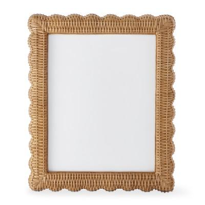 AERIN Wicker Scalloped Gallery Frame, 8" X 10"