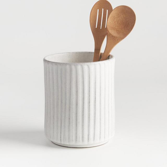 Lilou Matte White Utensil Holder