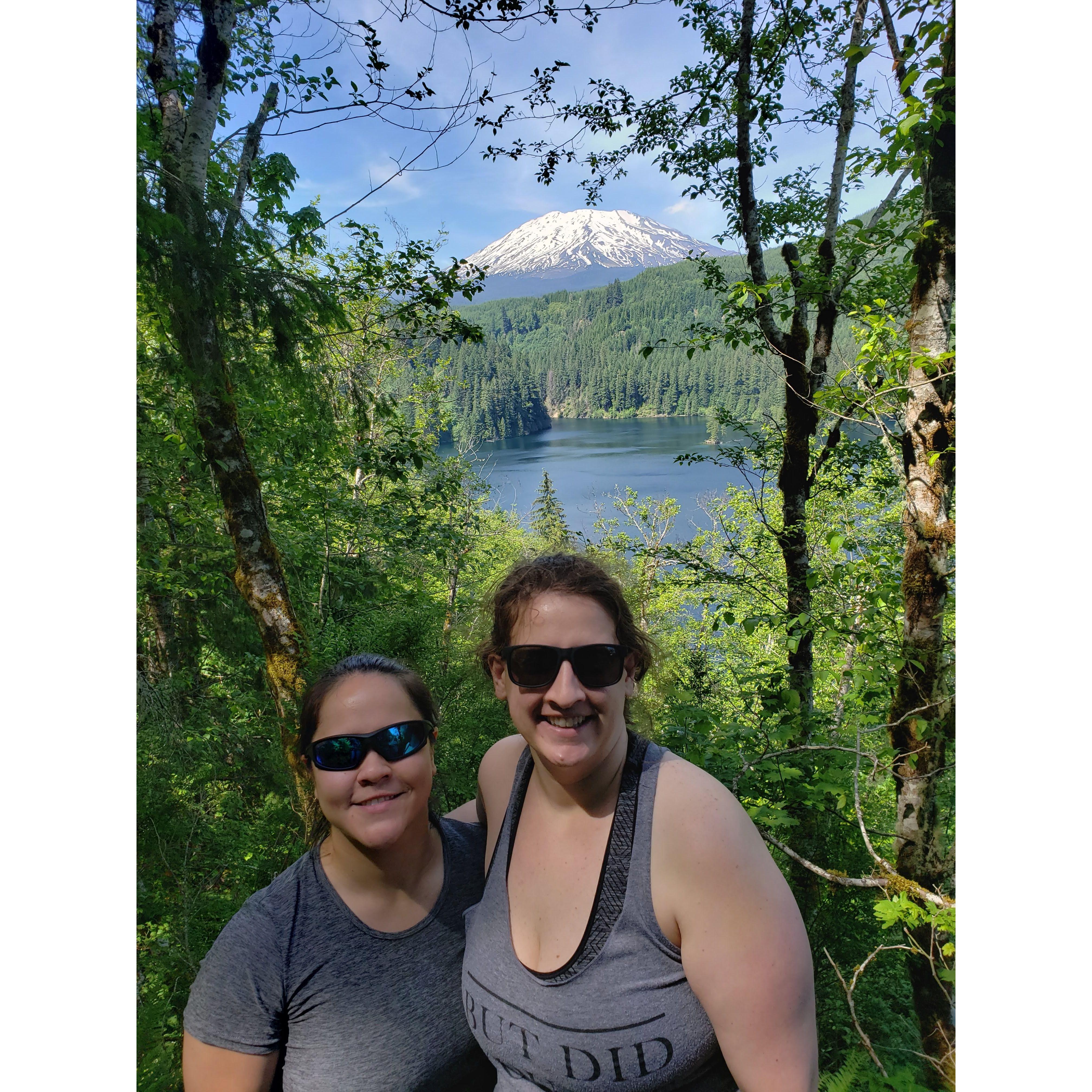 In front of Mt. St. Helens after the hike.