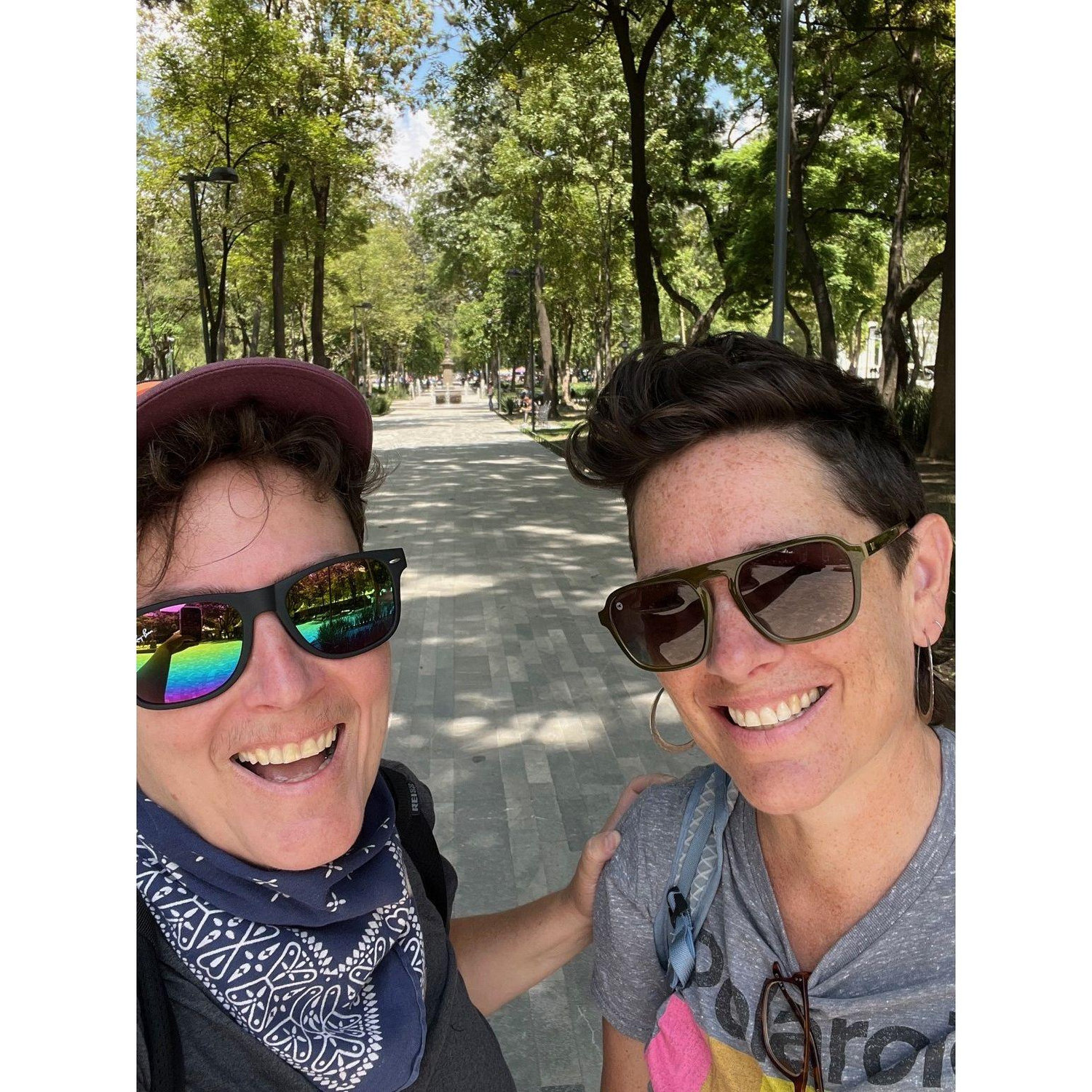 In the Chapultepec Forest in Mexico City. At one point, we never thought we would find our way out. It's a maze of paths!