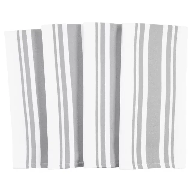 Our Table™ Select Striped Kitchen Towels in Grey (Set of 4)