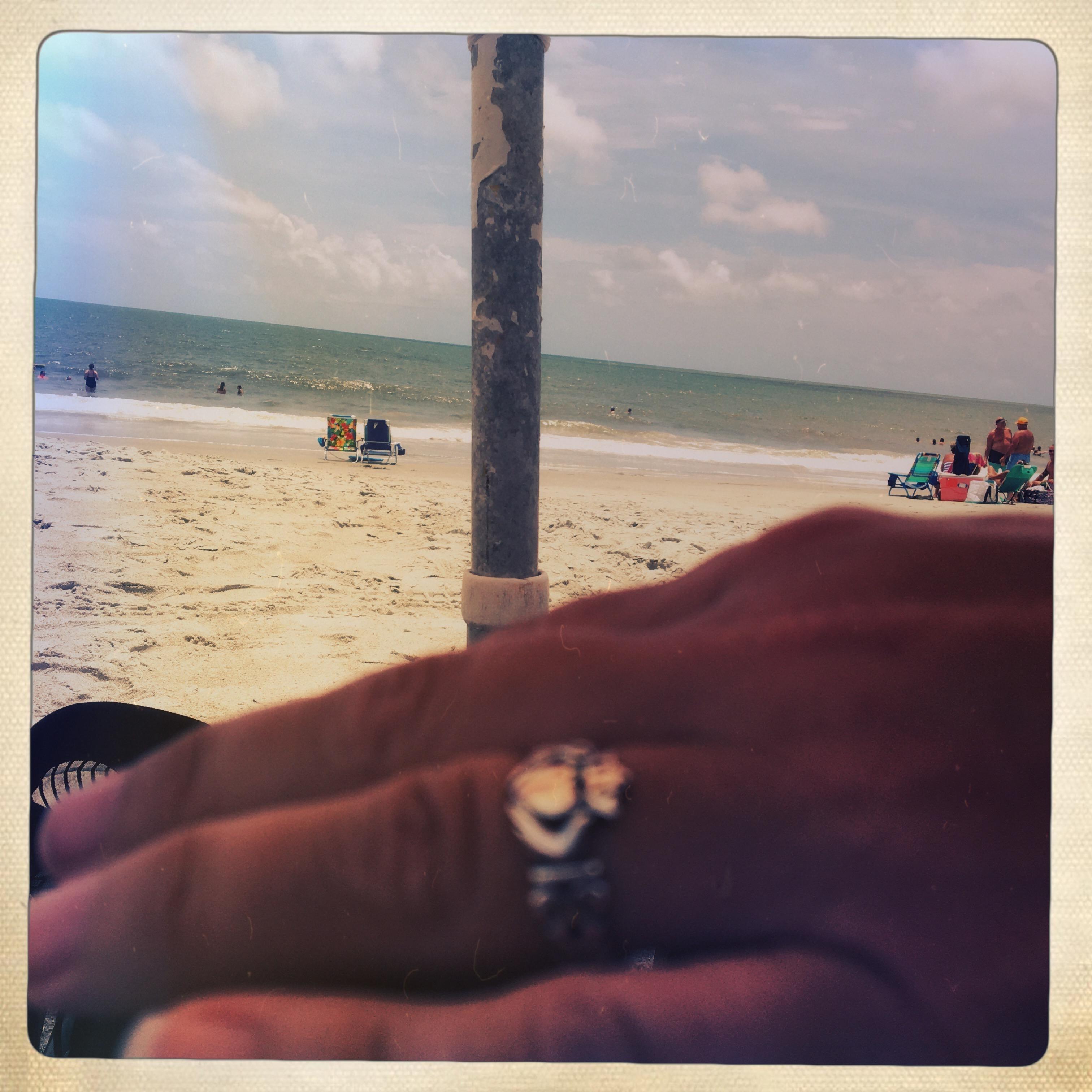 Claddagh ring.  On the beach at Tybee island two days after Kevin proposed in Savannah.