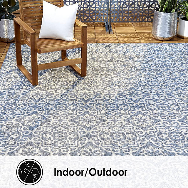 Home Dynamix Nicole Miller Patio Country Danica Indoor/Outdoor Area Rug 7'9"x10'2", Blue/Gray