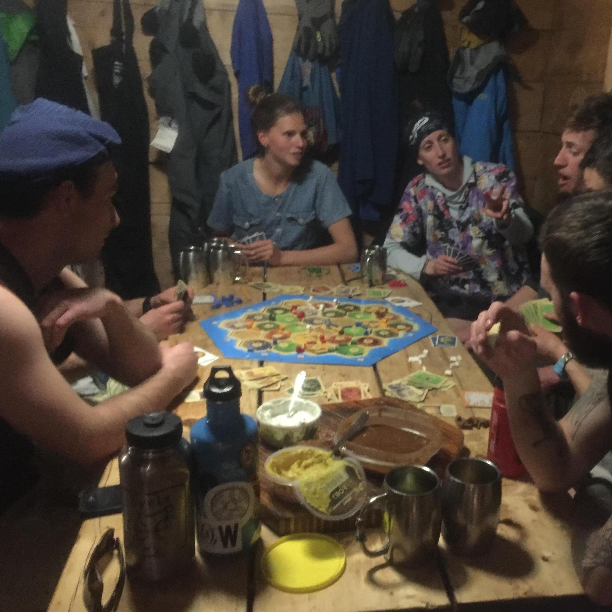 Playing Catan in the Friends Hut