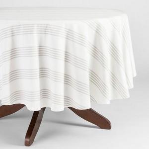 70"R Stripe Tablecloth Gray - Threshold™