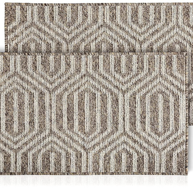 Emerson Essentials Indoor Outdoor Doormats, 2 Pack, Low Profile Floor Rugs, Inside Outside Door Mats, Entry Way Durable Rubber Backing Absorbent, 32x20, Machine Washable Sturdy and No Smell – Brown