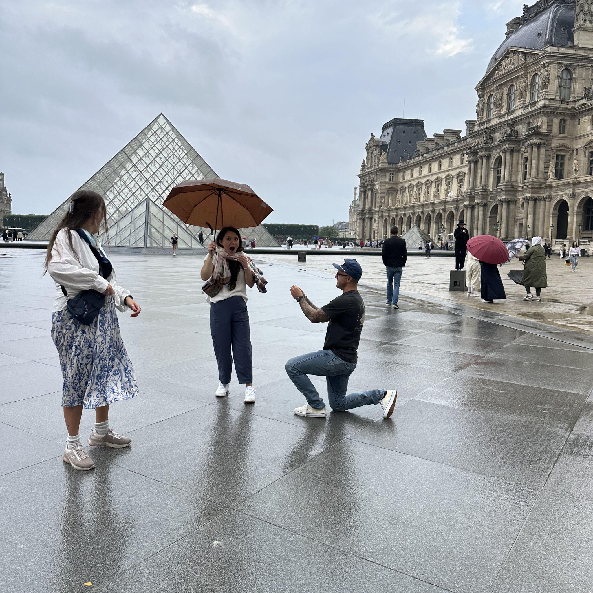 Our engagement at the Louvre in Paris!
