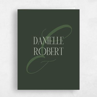 Green Typography Wedding Thank You - Palenque Portrait