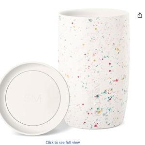 Simple Modern Travel Coffee Mug Tumbler with 360° Lid | Ceramic-Lined Insulated Stainless Steel Cold Brew Iced Coffee Cup | Gifts for Women Her Him | Voyager Signature | 16oz | Cream Terrazzo