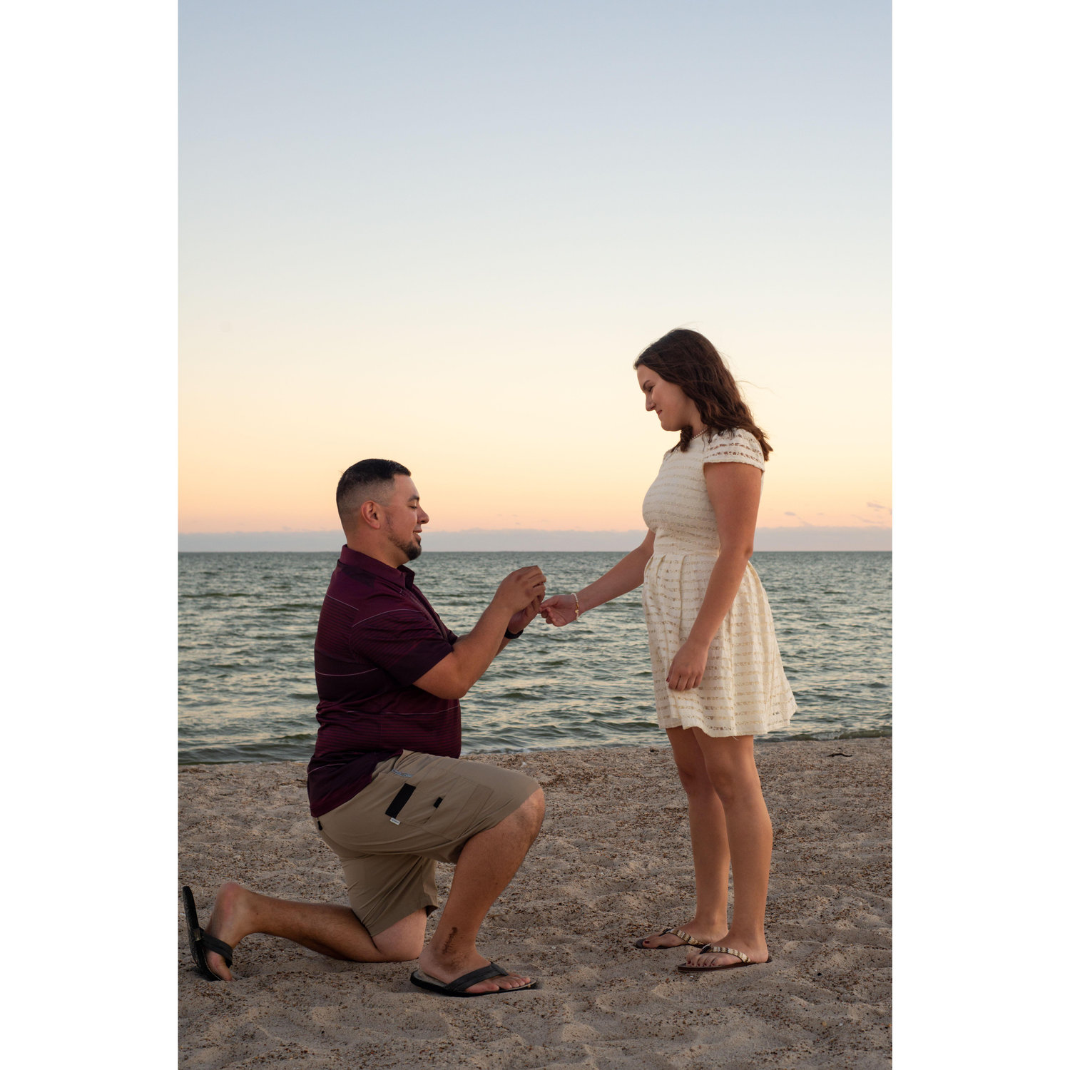 Surprise proposal during our 2021 family photoshoot at Rockport Beach, TX