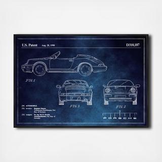 Porsche 911 1990 Horizontal Chalkboard Framed Art