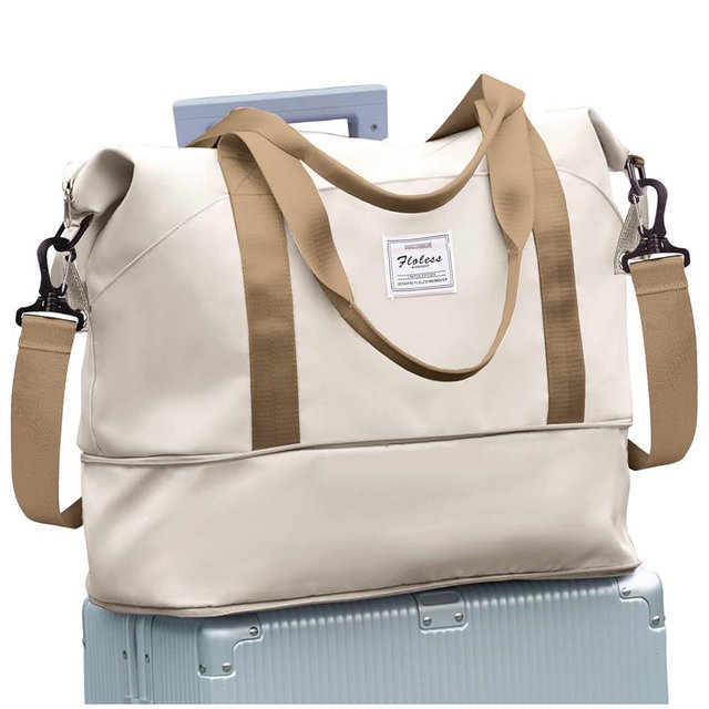 Travel Duffel Bag, Sports Tote Gym Bag, Shoulder Weekender Overnight Bag for Women