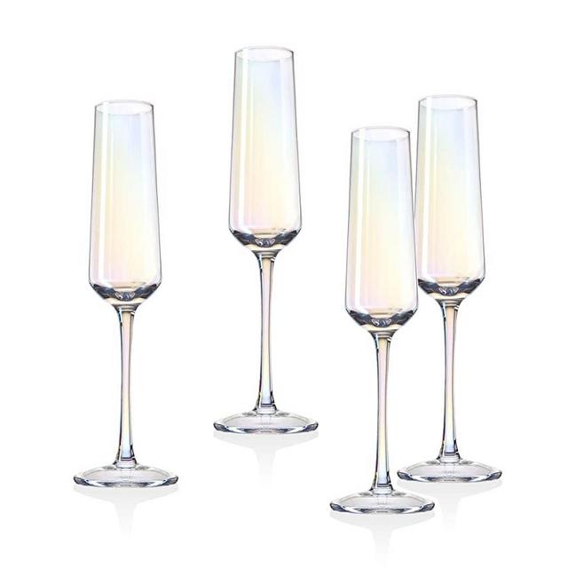 Monterey Champagne Flute Beverage Glass Cup by Godinger – Set of 4
