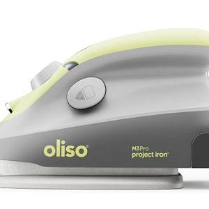 oliso M3Pro Project Steam Iron with Solemate – 1000W Ceramic Soleplate Iron and LED Light for Sewing, Quilting, Crafting, and Travel – Pistachio