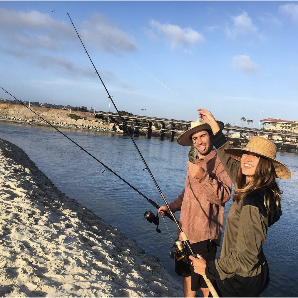 First time fishing together... Who would have known we would get so into it! Del Mar, 2017