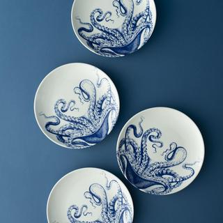 Blue Lucy Canape Plate, Set of 4