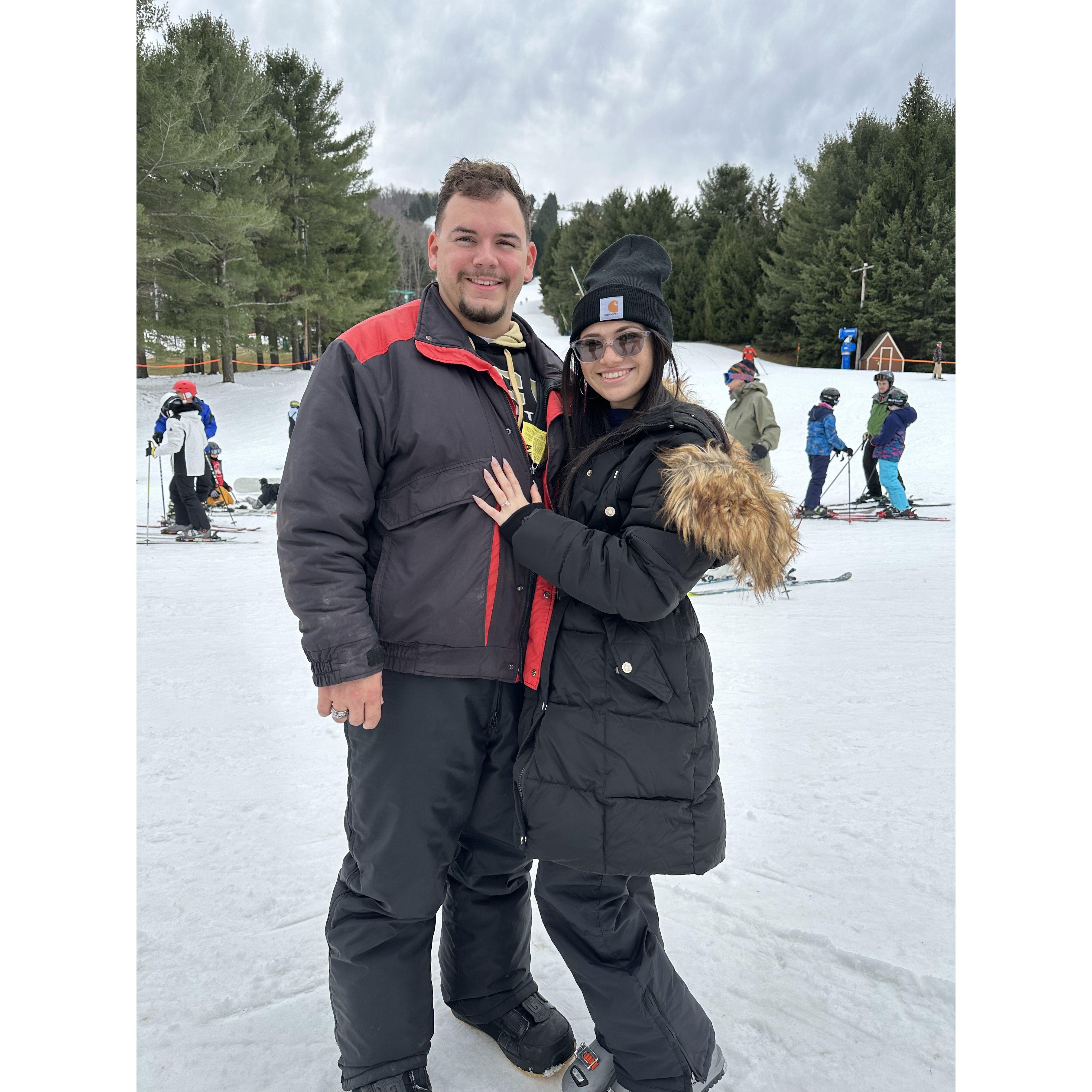 Got engaged, Andrew plan a whole weekend in Pennsylvania where he propose.