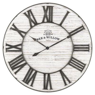 Bee & Willow™ Home 26-Inch White Wash Wall Clock