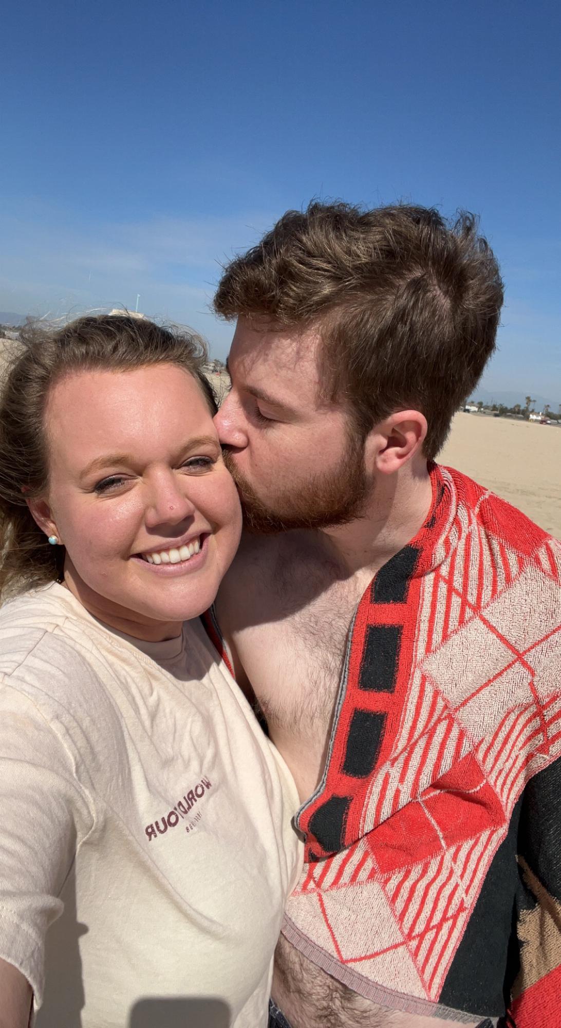 Spring Break in California, Lucas took Emily to the beach!