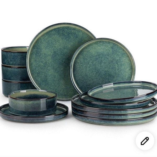Starry Straight-Edge 12 Piece Dinnerware Set
