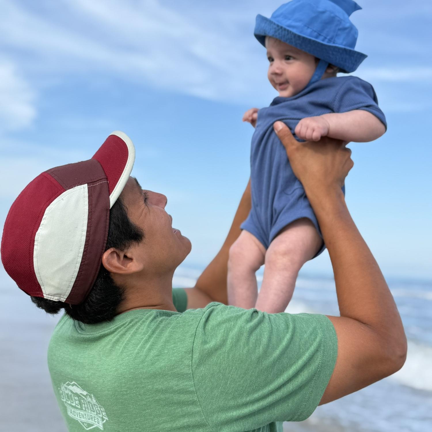 Daddy and baby at the beach!