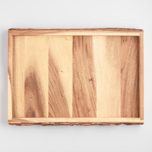 Acacia Wood Bark Serving Tray