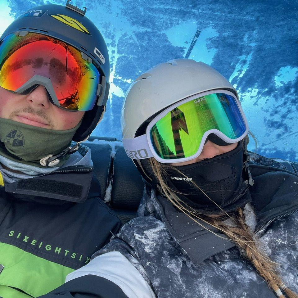 Mason taught Amanda how to ski - she now loves it!