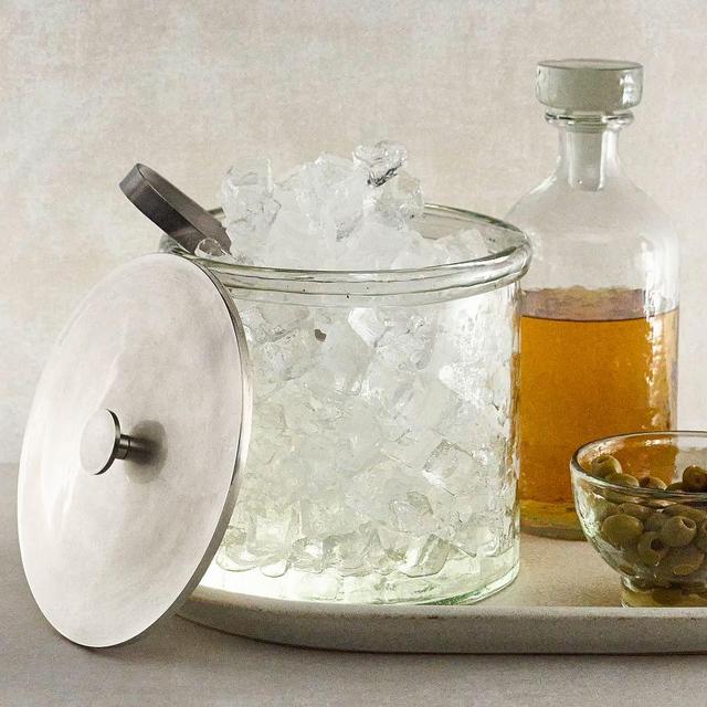 Handmade Hammered Glass Ice Bucket