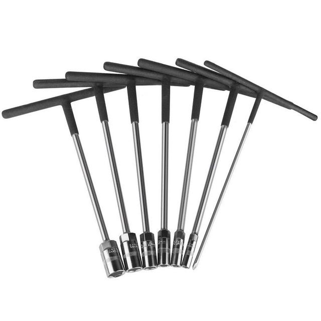 P1 Tools T Handle Metric Socket Wrench Set Spanner Tool Rubber Coated Hex Hexagon Motorcycle Car Repair 7PC