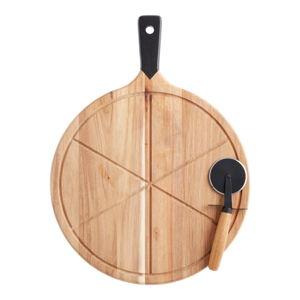 Acacia Wood Pizza Cutting Board and Pizza Cutter Set - World Market