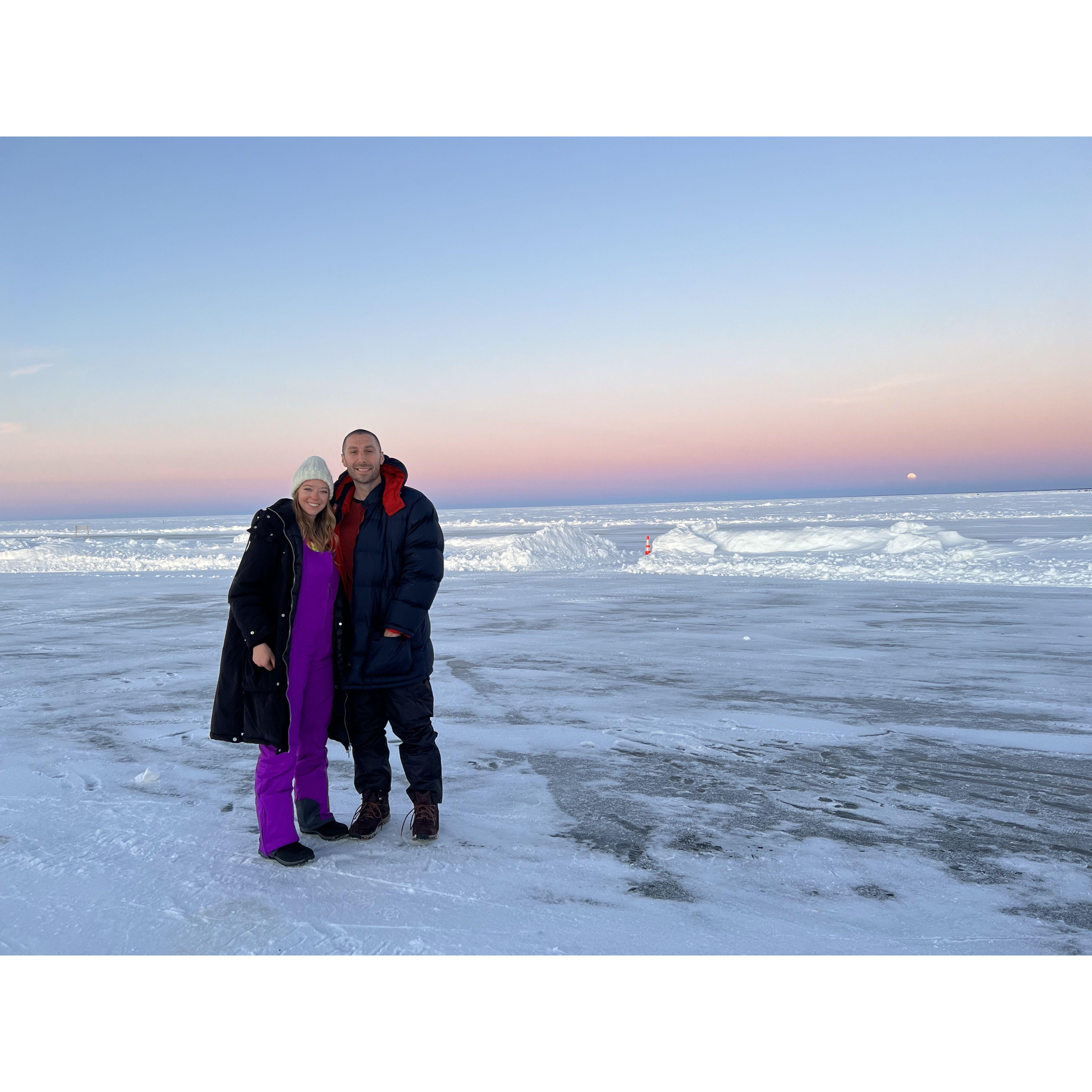 Ice fishing in Minnesota
