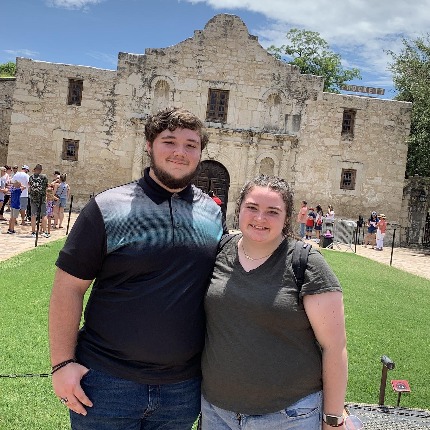 Mason geeking out in front the Alamo because he is a history major :)