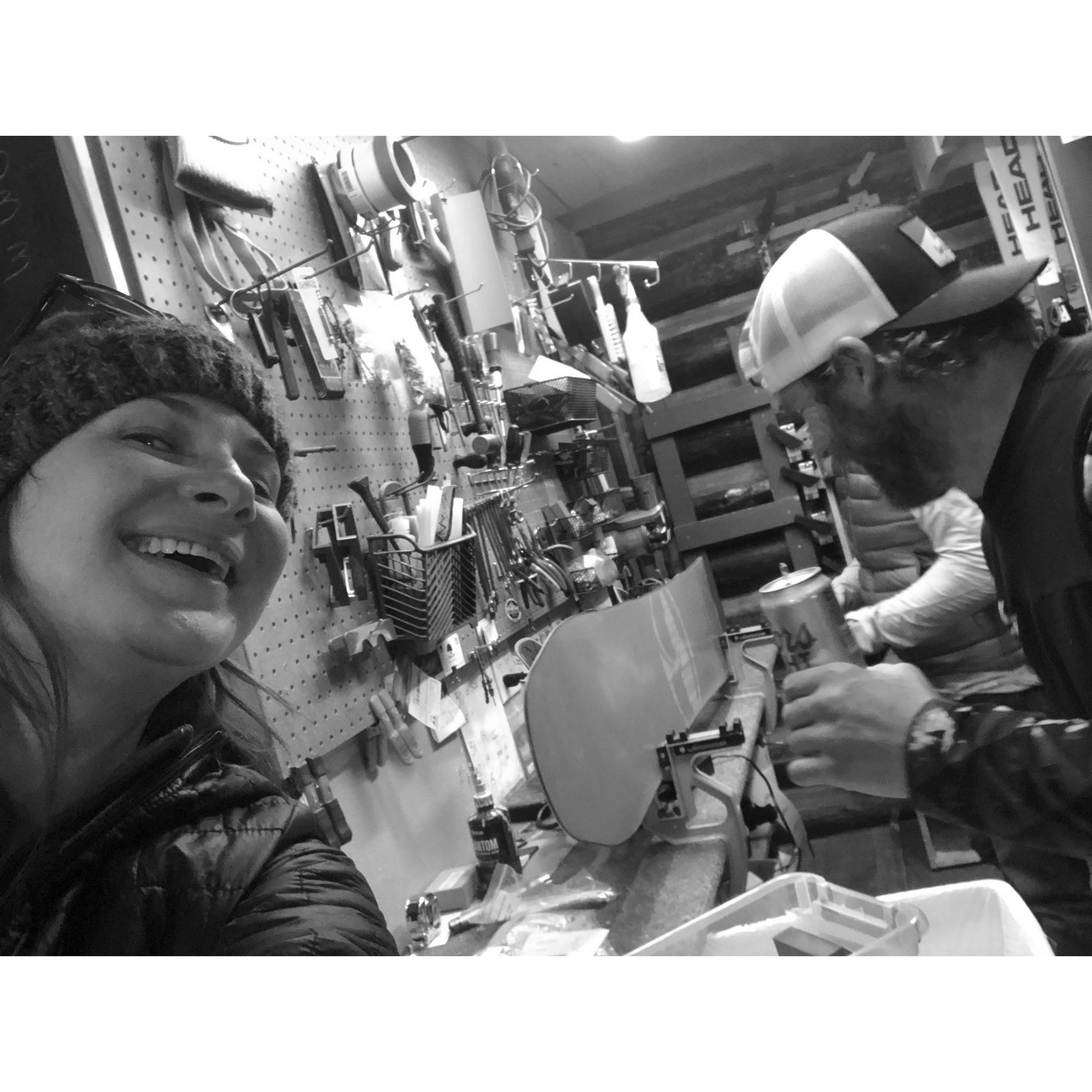 Poaching in our friends' tune shop:)