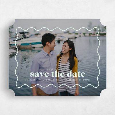 Green Ticket Wedding Save the Date - Allegria Photo