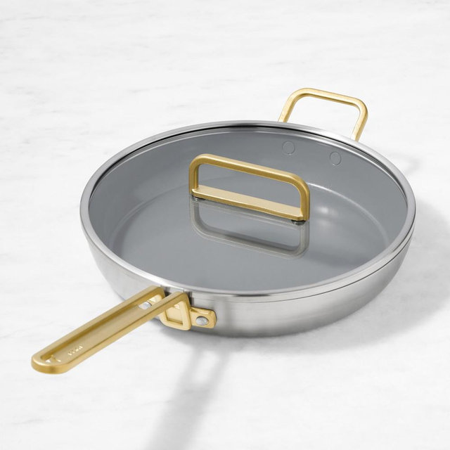 GreenPan Stanley Tucci™ Stainless-Steel Ceramic Nonstick Covered Fry Pan, 12"