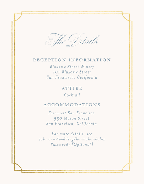 Vernazza Foil | Off-White | Zola Wedding Enclosure Cards