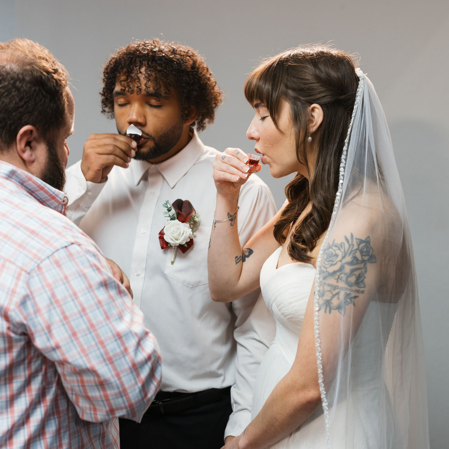 They took their first communion together as husband and wife before God. 4.19.26